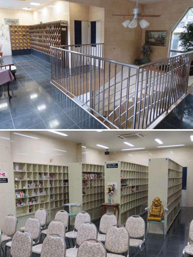 2階階段　納骨堂